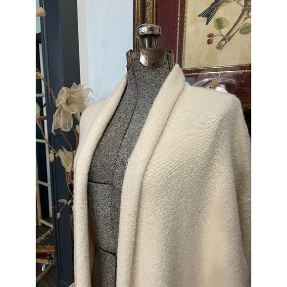 MASAI Copenhagen Cream Boucle Open Front Cardigan Sweater Women’s Medium - Picture 3 of 13